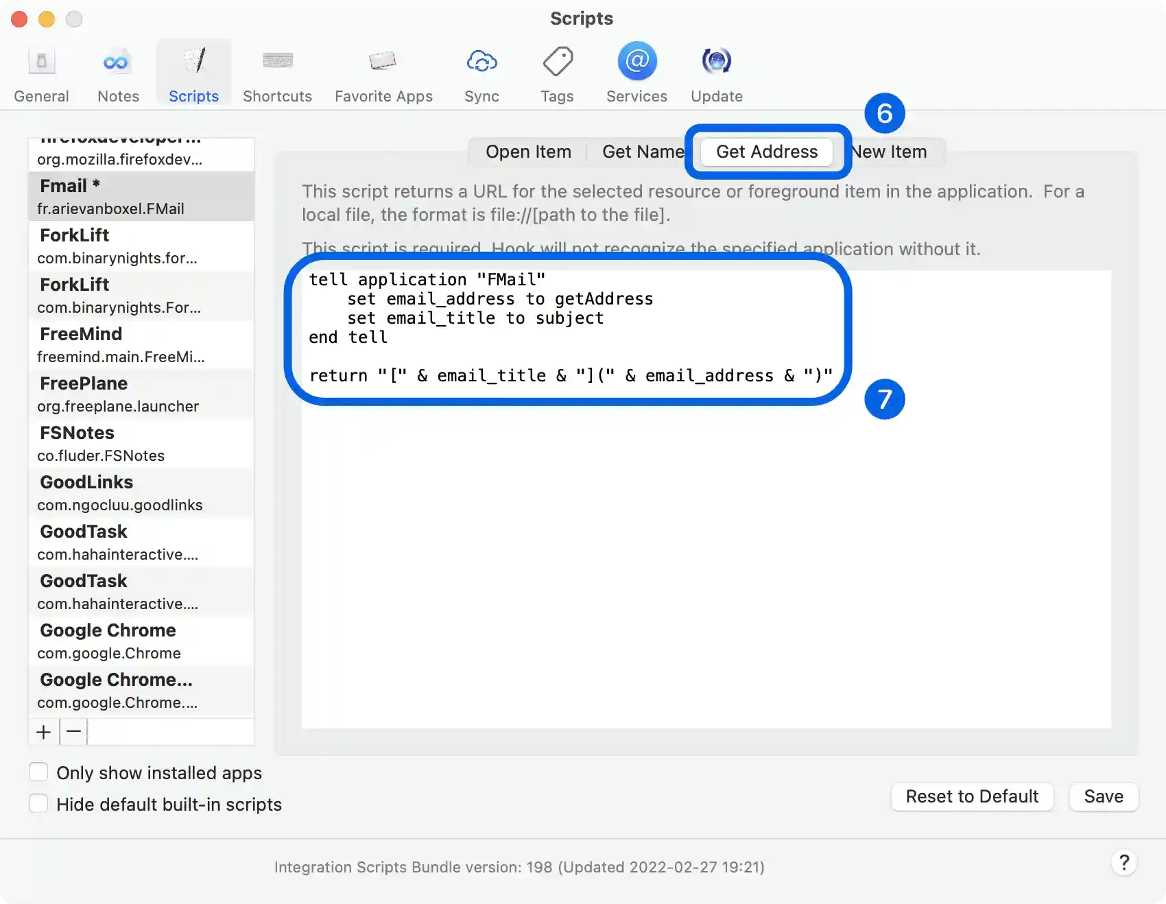 Hook preferences
